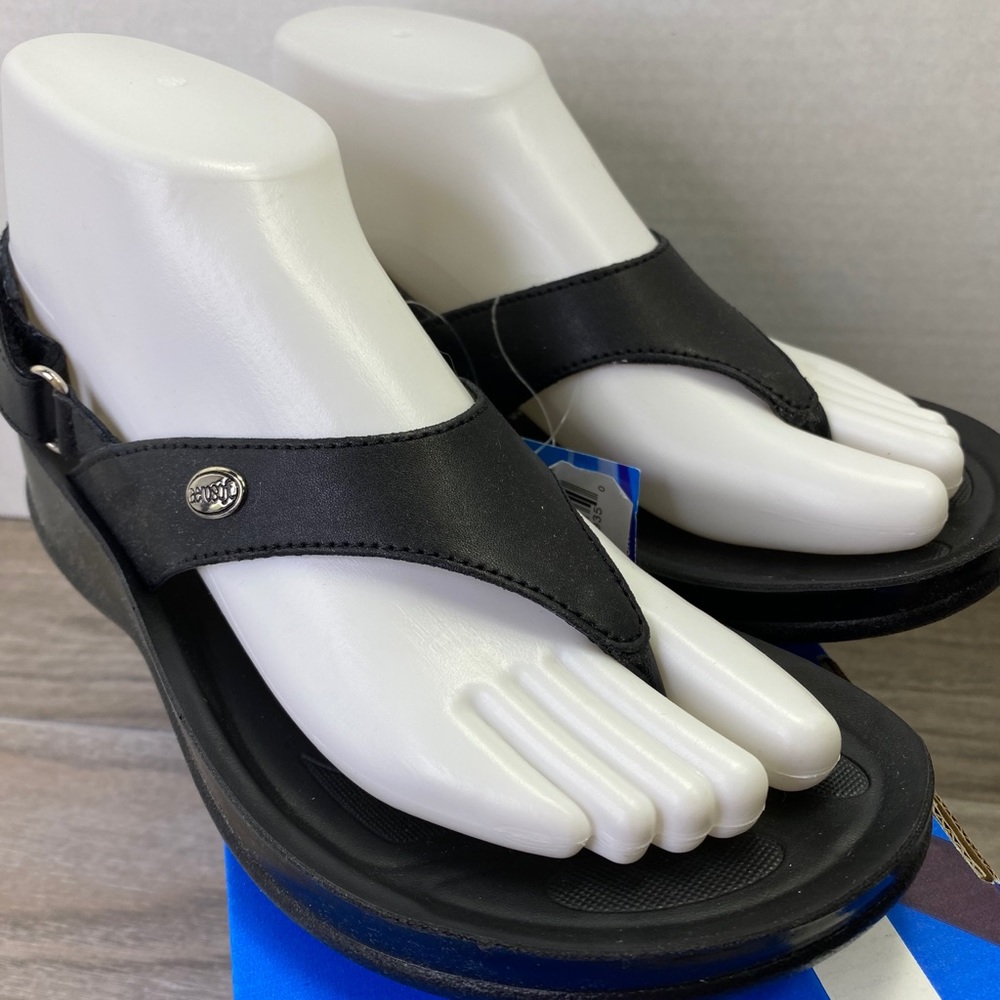 Sz.6 Black Aerosoft Sling Back Thong Sandals